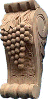 Large Hand Carved Pine Grape Corbel GP4